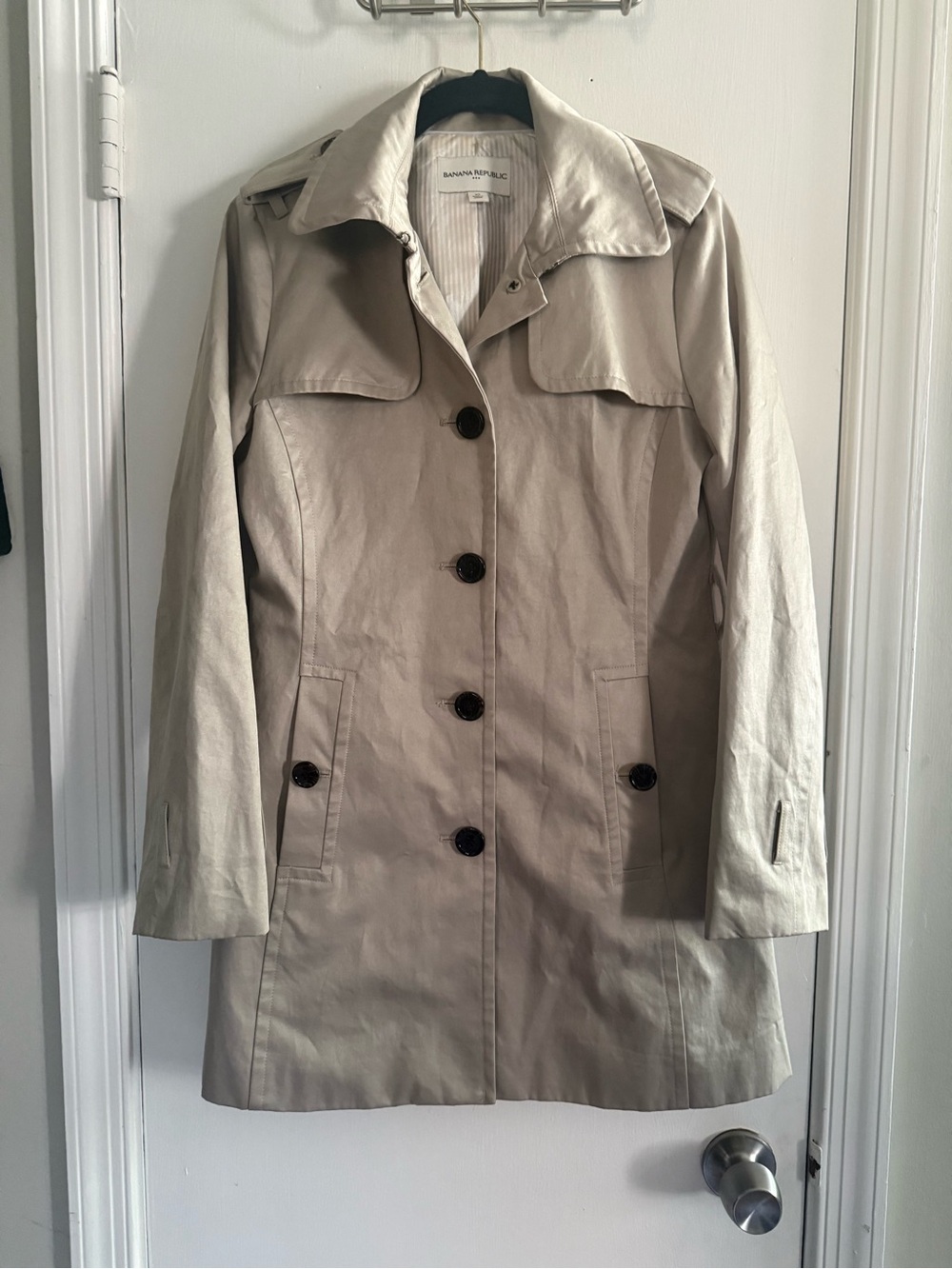 Banana Republic Light Beige Single-Breasted Trench Coat Size XS | 0046